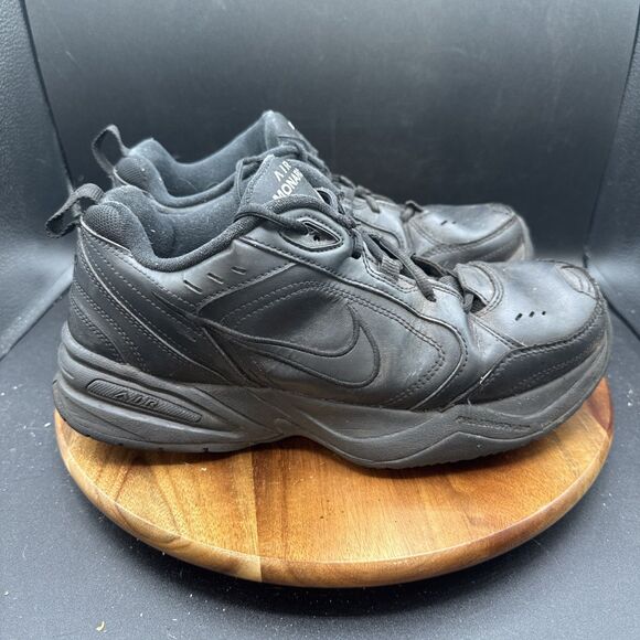 Nike Air Monarch IV Mens Size 10 Shoes Triple Black Athletic Dad Sneakers - Picture 3 of 8